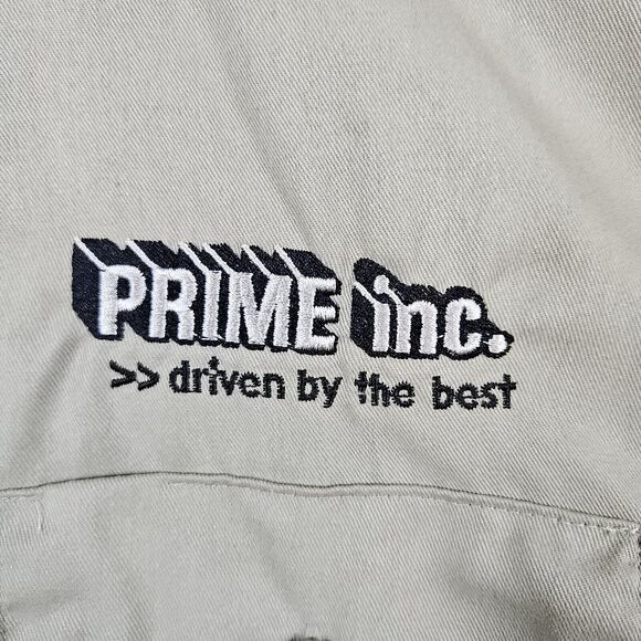 Dickies Work Shirt Khaki/Tan Size L Long Sleeve INNUENDO COMPANY LOGO Embroidery - Picture 3 of 16